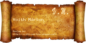 Voith Márton névjegykártya